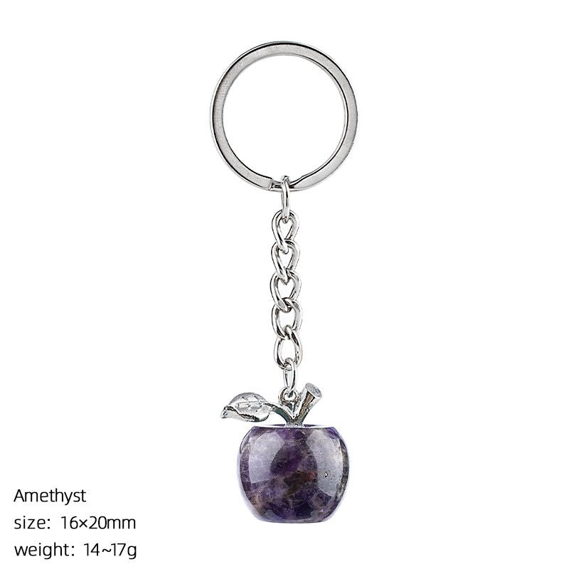 Ágata pedra semipreciosa maçã chaveiro véspera de Natal presente decorativo pedra natural pingente pequeno maçã