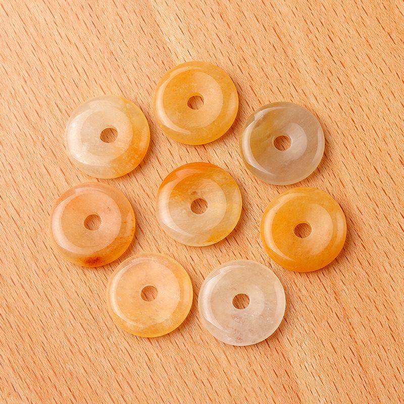 1641-12 ~ 16mm fivela de segurança, pingente de donut de pedra de ágata de cristal, anel de furo grande acessórios de jóias DIY