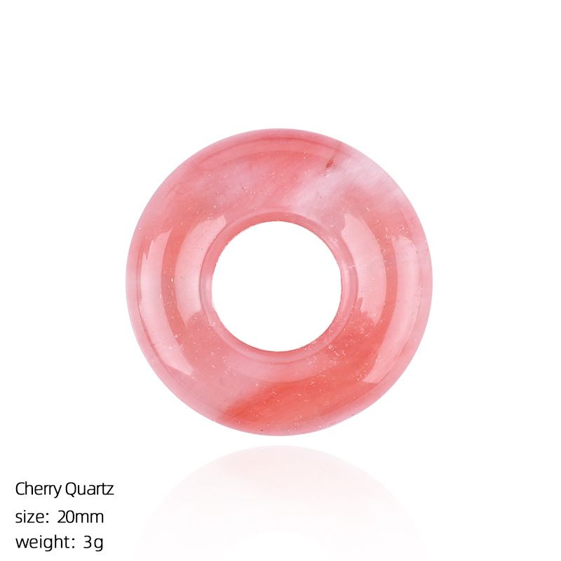 20Mm Ametista Donut Pingente Brincos DIY Pulseira Colar Anel Redondo Cristal Natural Acessórios Bagel