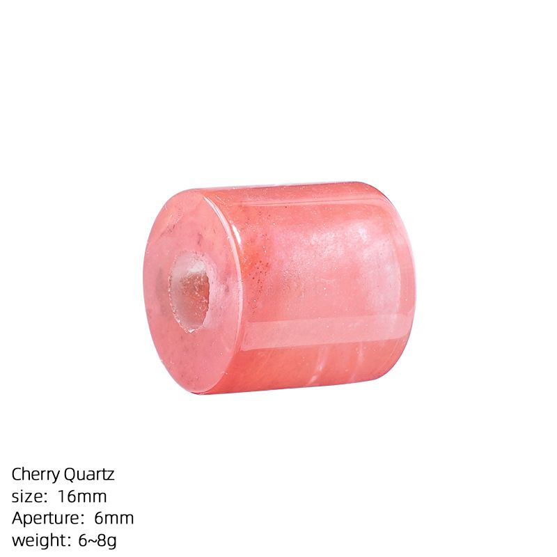 16Mm buraco 6mm cristal natural cilíndrico DIY pulseira colar roupas ágata grande buraco solto talão balde contas acessórios de jóias
