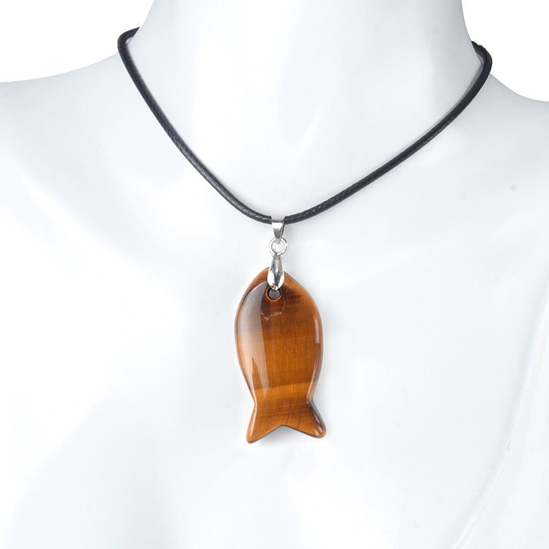 1614-Cristal ágata pedra semipreciosa pingente de peixe pequeno colar DIY saco pingente chaveiro animal acessórios