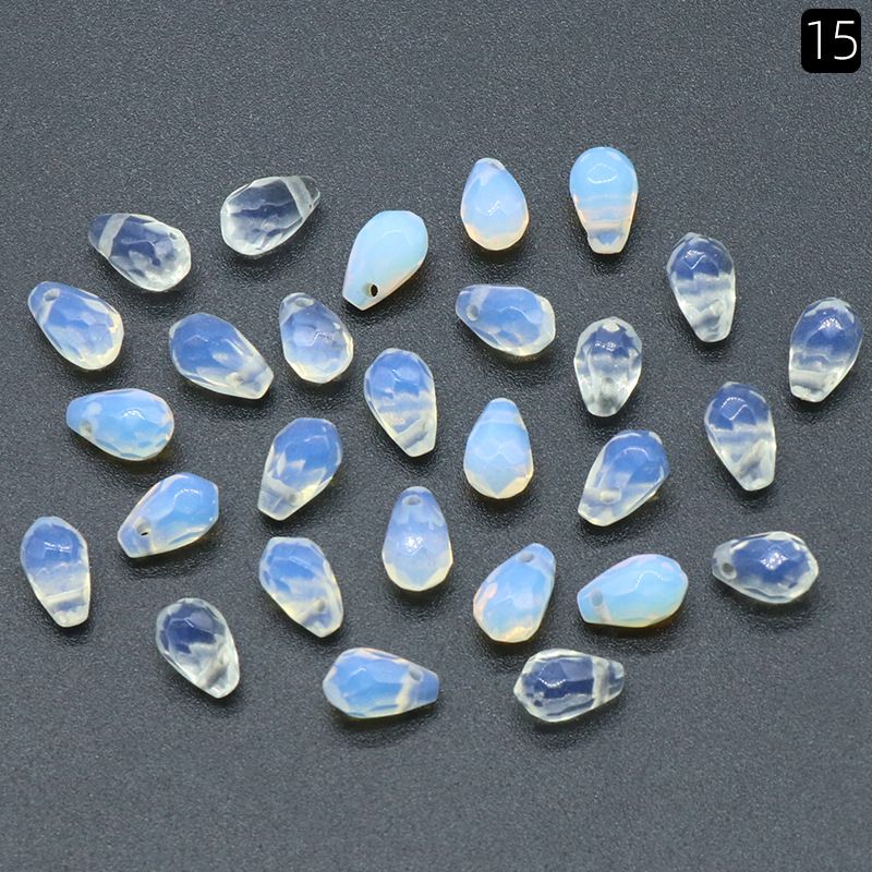 1320-Natural cristal gota de água buraco cruzado cortado contas soltas 10 brincos de pulseira de jóias artesanais DIY acessórios de grampo de cabelo