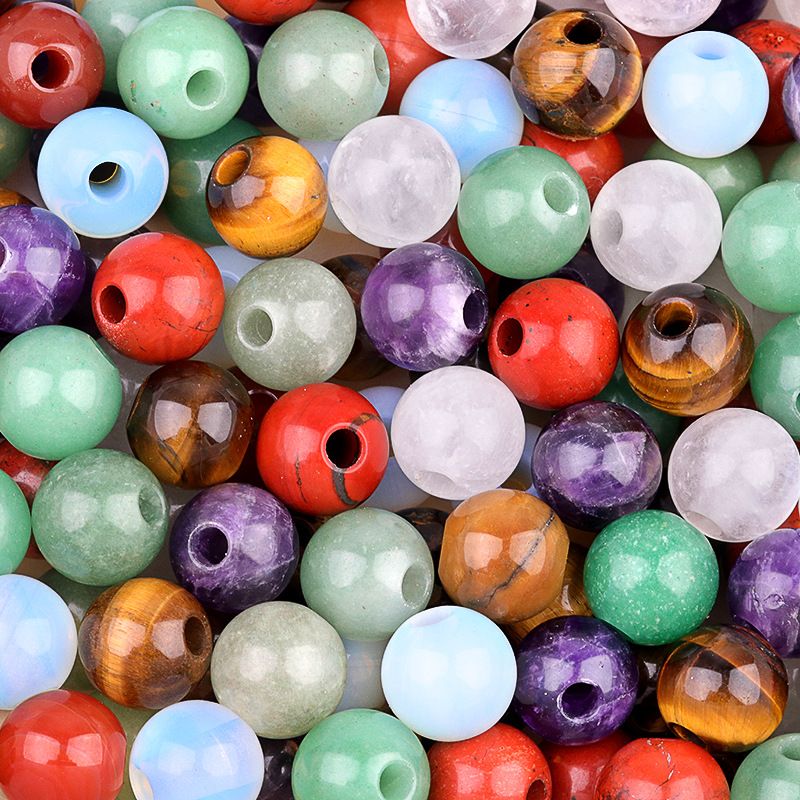 2019-Grandes contas de buraco de cristal natural ágata pedra grande buraco solto contas 18mm buraco 5mm DIY jóias materiais de vestuário