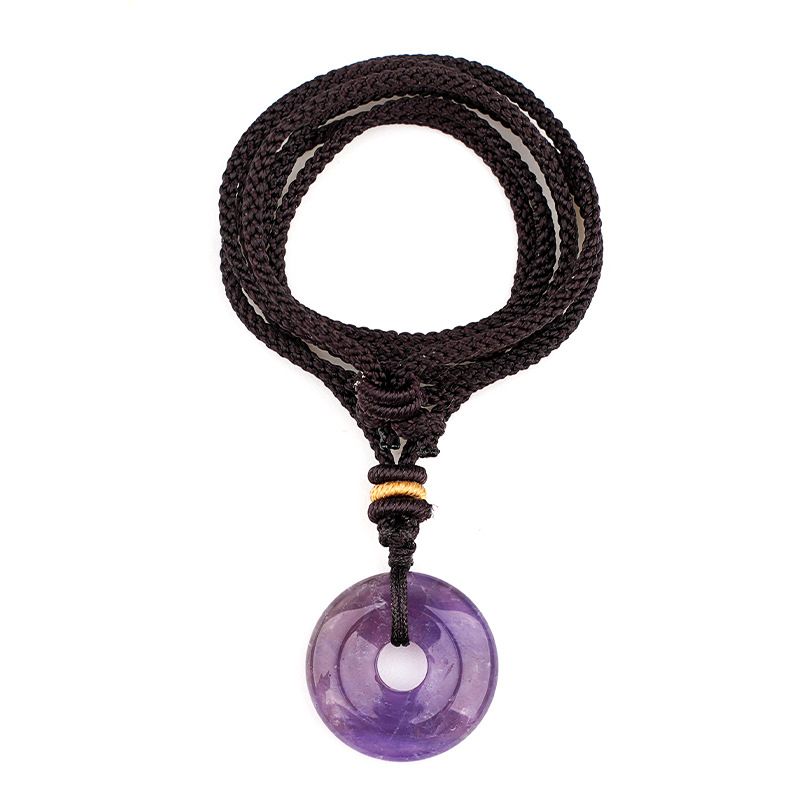 2332-20Mm fivela de segurança colar, cabeça de pedra de ágata de cristal pingente de grande abertura círculo pingente de tecido acessórios
