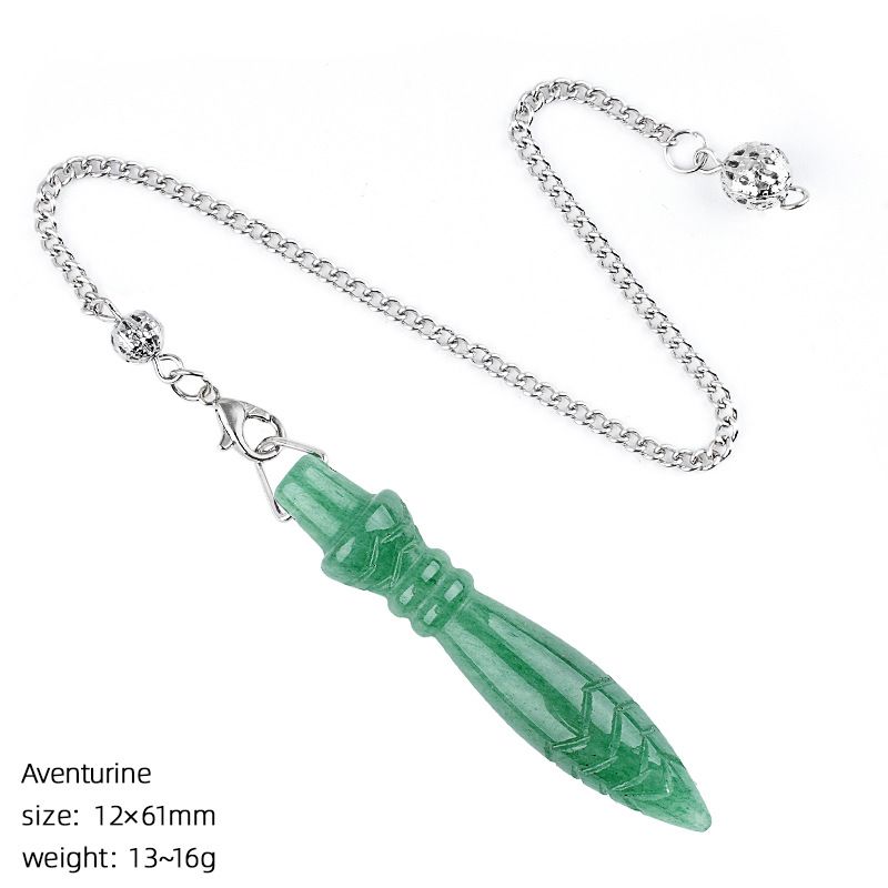 Pingente de pêndulo de cristal natural transfronteiriço Cetro vintage Meditação de ioga Frequência ajustável Thoth Thoth Pêndulo de jade