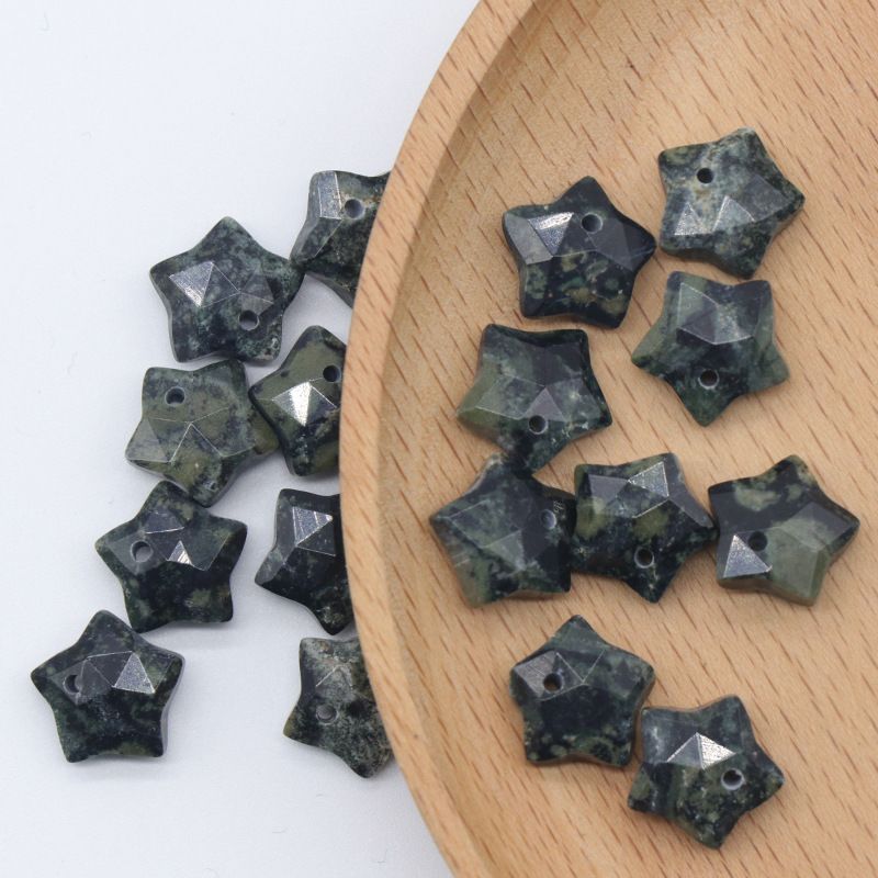 Pingente de pentagrama facetado 1590-10mm, acessórios de mini estrela de pedra de cristal atacado DIY jóias estrela