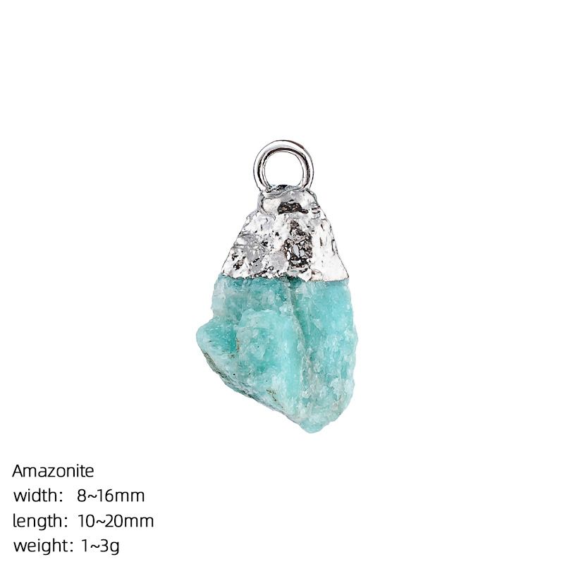 Pingente de pedra bruta de cristal natural transfronteiriço DIY colar brincos pulseira de prata dourada pedra áspera acessórios de ágata irregular