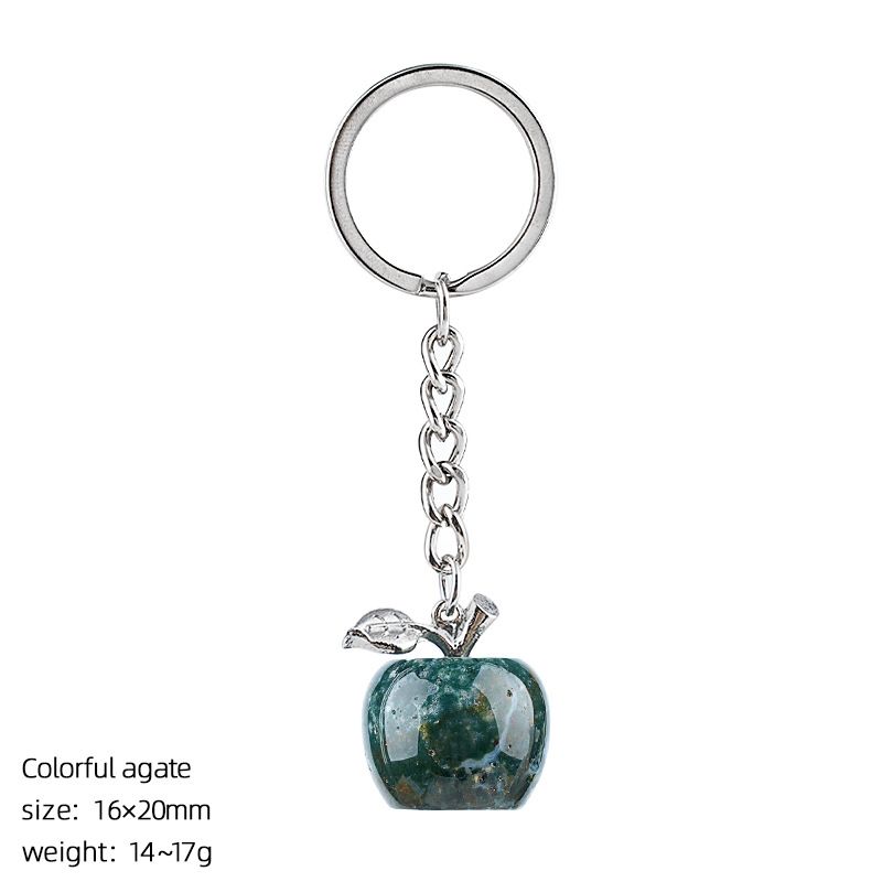 Ágata pedra semipreciosa maçã chaveiro véspera de Natal presente decorativo pedra natural pingente pequeno maçã