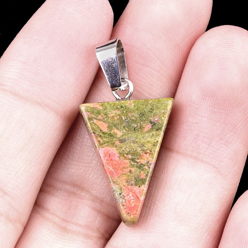 1455-20Mm Pingente Triângulo, Cristal Natural Pingente Triângulo de Pedra Semi-Preciosa Brincos DIY Colar Acessórios