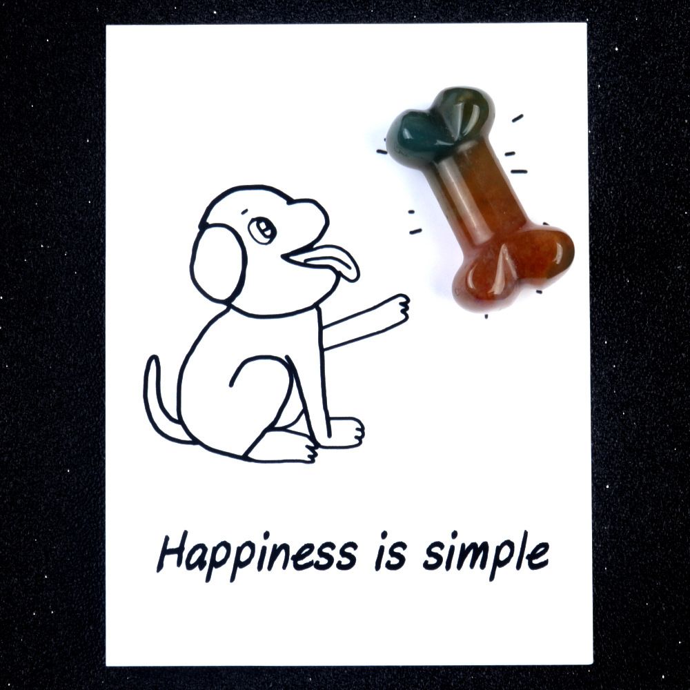 1803-Card Series Natural Crystal Agate 35mm Dog Bone Creative Fun Card Descrição do Produto: