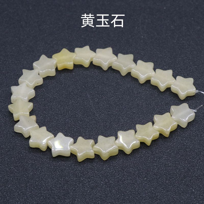 254-Cristal em pó estrela de cinco pontas, estrela de ágata contas soltas DIY pulseira de pedra natural artesanal brincos acessórios de jóias materiais