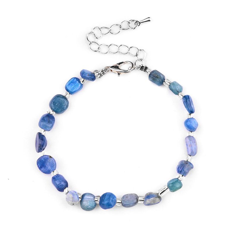 2077-Pulseira de ametista cristal azul turmalina cabelo cristal pulseira de pedra irregular mercadoria cênica