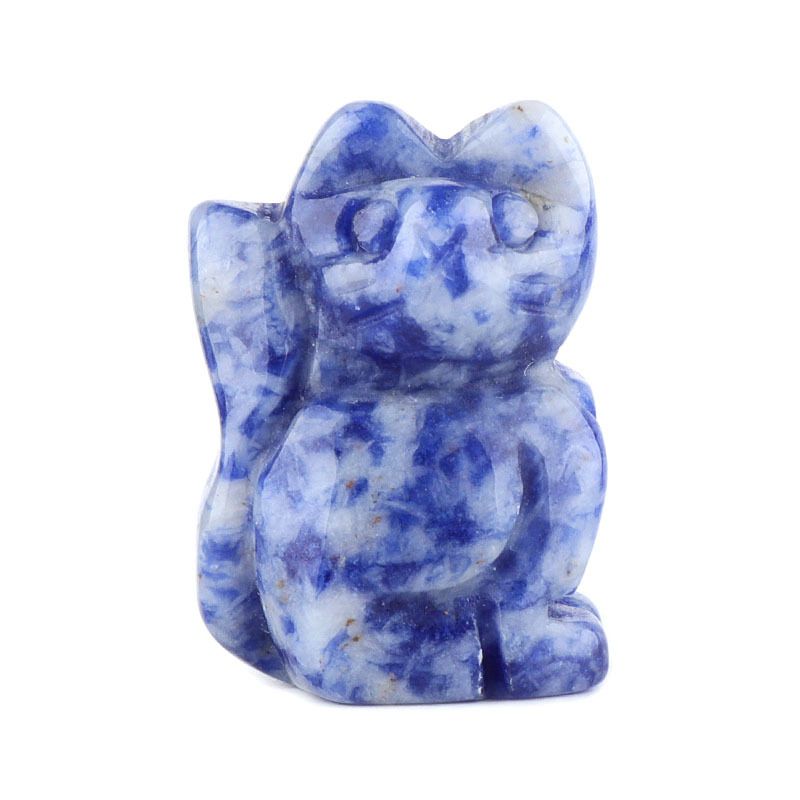 1 polegada ornamento de gatinho de pedra semipreciosa esculpido à mão ametista gato criativo enfeite de mesa