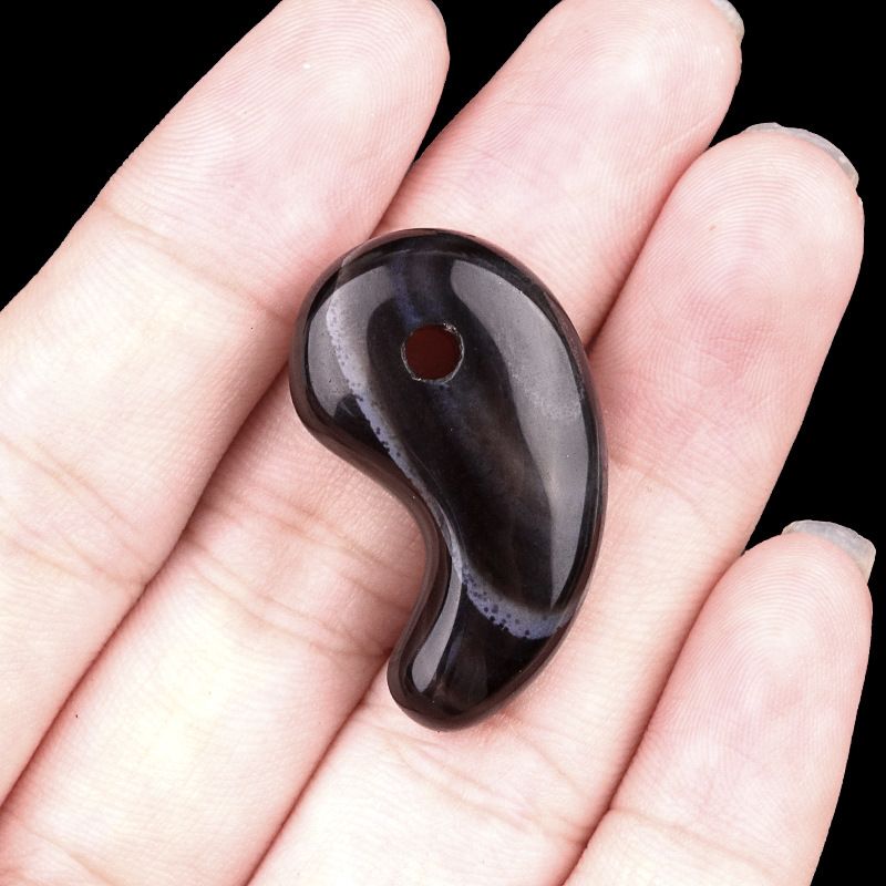 1212-Cristal natural 18X30 buraco 3mm gancho pingente de jade, anime yin e yang big dog Ibaraki vinho engolindo faca demoníaca Ji