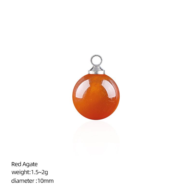 10Mm pingente de bola de pedra natural artesanal brincos pulseira colar de cristal contas soltas redondas acessórios de jóias
