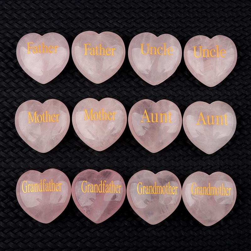 2317-3Cm pó natural cristal pedra áspera letras amor ornamento pedra parentes familiares presentes de Natal