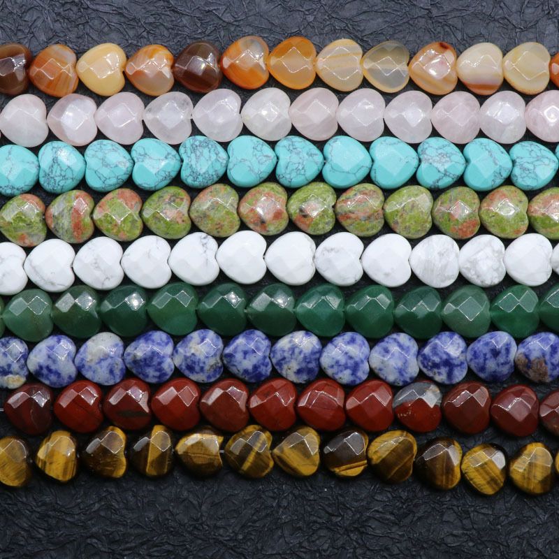 Contas de amor de corte 15Mm, pedras semipreciosas de ágata de cristal contas soltas pulseira DIY colar brincos acessórios de jóias