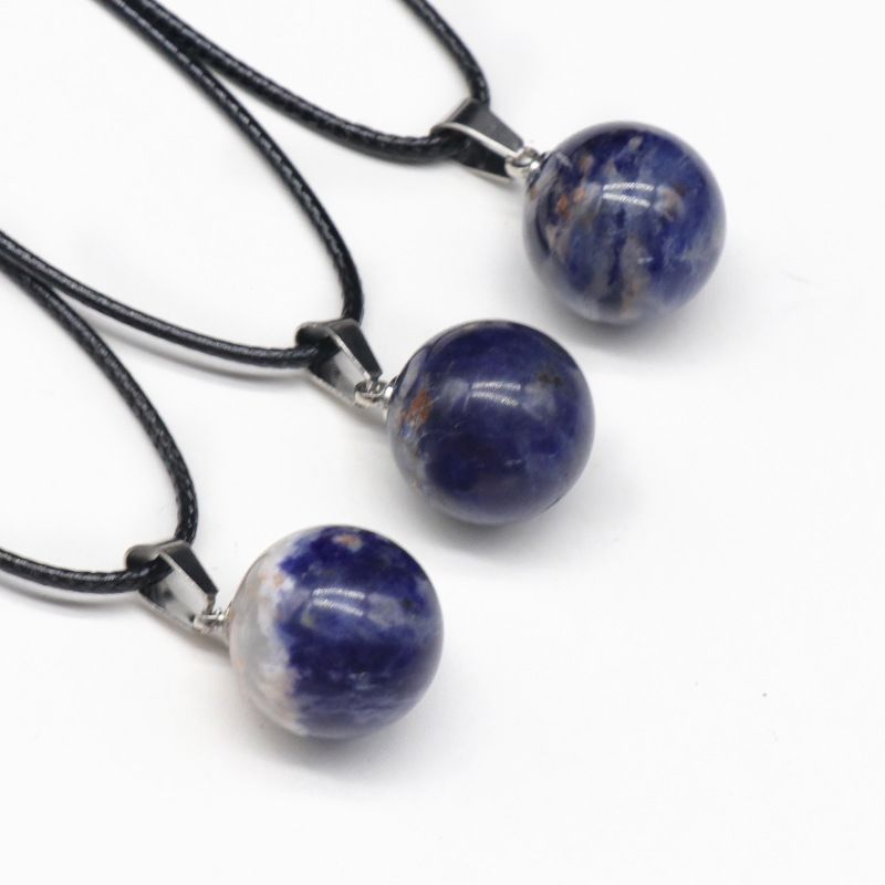 1578 um pingente de bola redonda de 16 mm, pingente de bola de pedra semipreciosa de ágata de cristal natural trabalho em andamento decoração de colar DIY