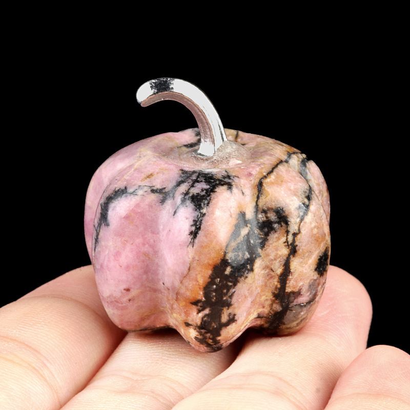 1445-30Mm abóbora, pedra de cristal natural Halloween abóbora de ação de graças ornamento de mesa