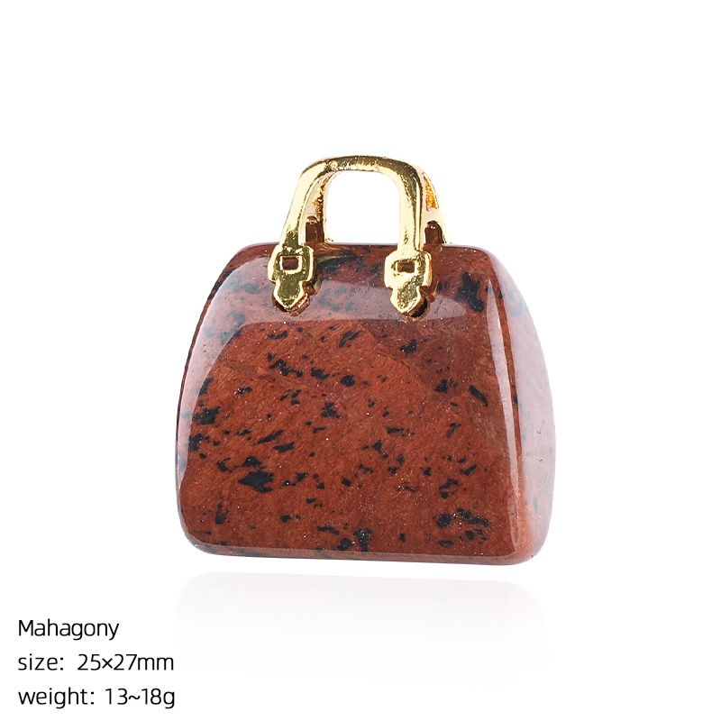 Pingente de saco de ágata de jade natural transfronteiriço paisagismo criativo colar DIY gravura cristal mini bolsa ornamento