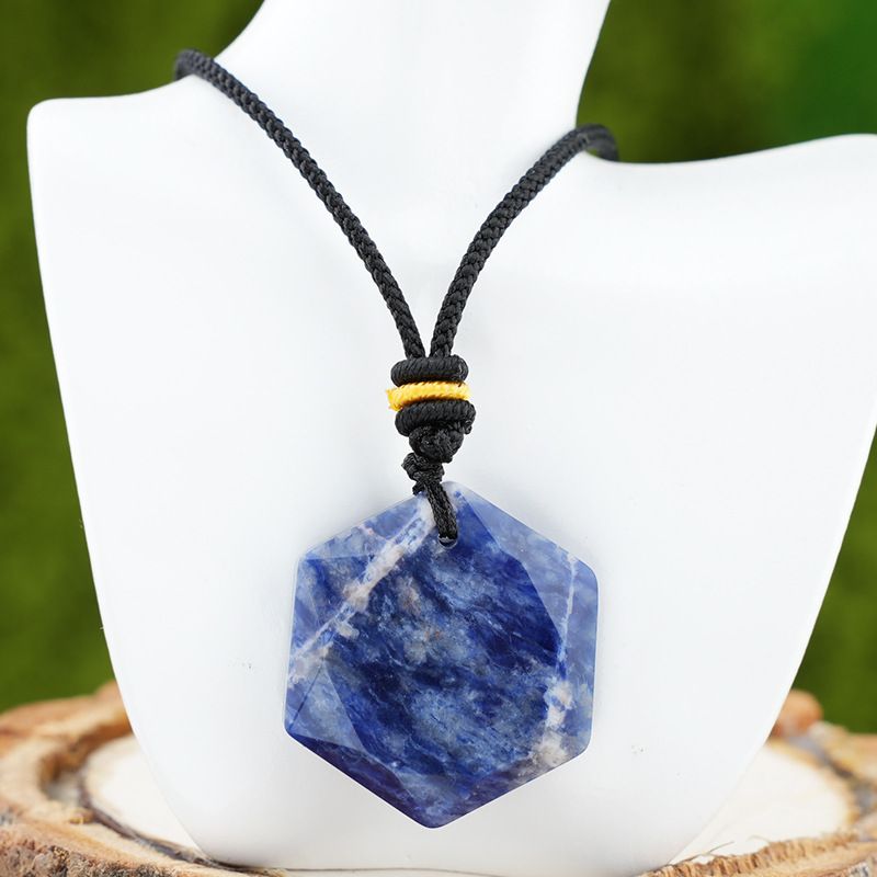 Pingente de hexagrama de cristal natural, pedra olho de tigre ametista, colar de pedra semipreciosa de cristal branco, pingente de joias.