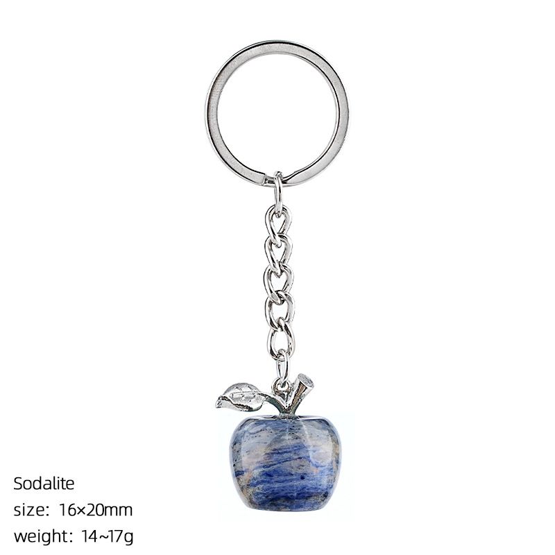 Ágata pedra semipreciosa maçã chaveiro véspera de Natal presente decorativo pedra natural pingente pequeno maçã
