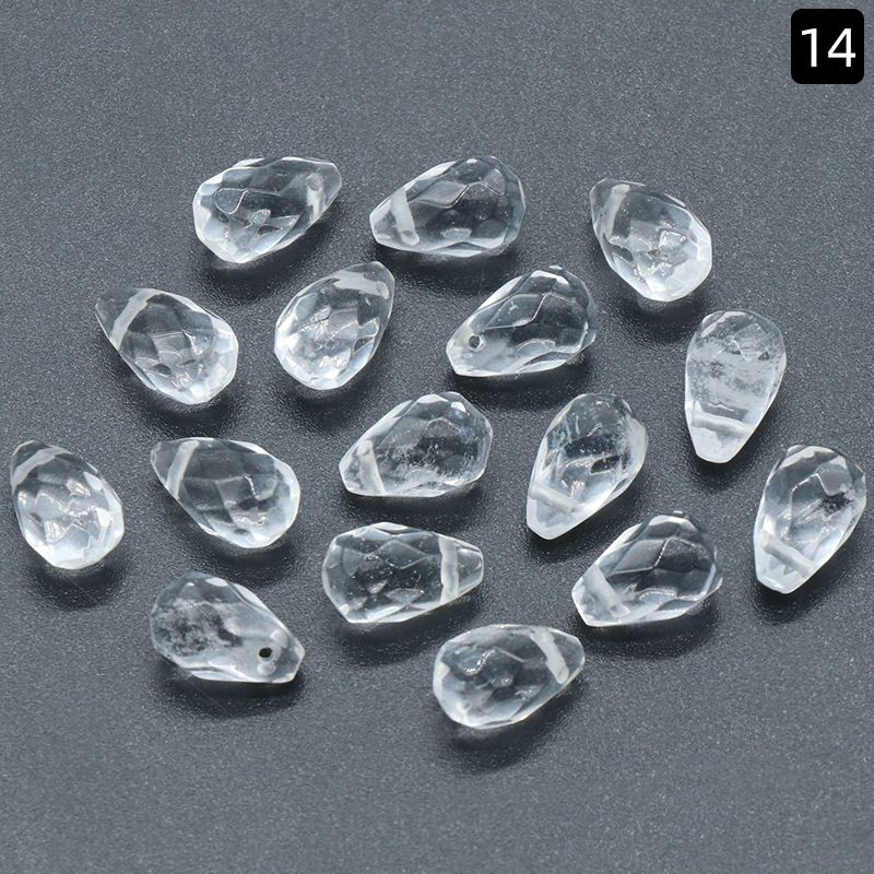 1328-Água de cristal natural buraco horizontal cortado contas soltas 10 pulseira de jóias artesanais DIY brincos gancho de cabelo