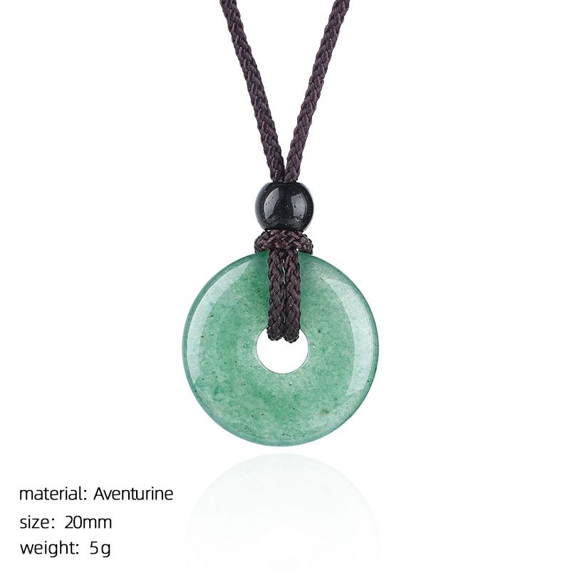 Colar de fivela de segurança de ágata de cristal 20Mm Nova pedra natural chinesa gravada em volta de ágata pingente de fivela de segurança nostálgica