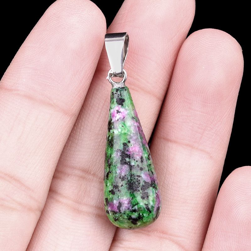 1462-25Mm pingente longo de gota de água, pedra semi-preciosa natural pingente longo de gota de água brincos DIY colar acessórios de jóias