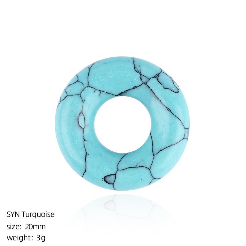 20Mm Ametista Donut Pingente Brincos DIY Pulseira Colar Anel Redondo Cristal Natural Acessórios Bagel