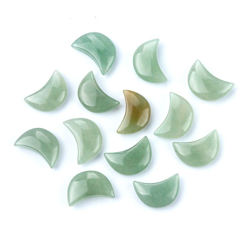 1668-20Mm lua não porosa, ágata de cristal natural cabeça de pedra semipreciosa crescente DIY material de joalheria artesanal