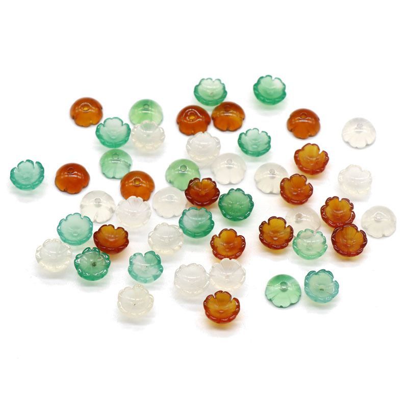 Pétalas de flores esculpidas em pedra de ágata contas soltas DIY gancho de cabelo andando material de acessórios de cabelo, acessórios de joias Hanfu
