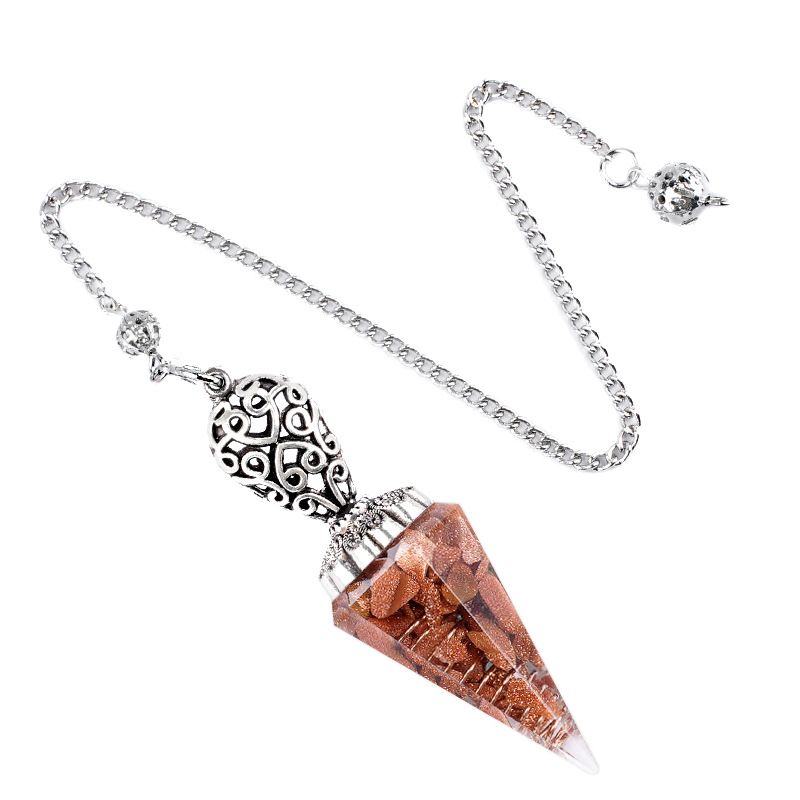 Pêndulo de cristal pingente fonte fabricante retro esculpido cone natural pedra semi-preciosa yoga frequência ajustável pêndulo
