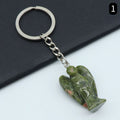 Chaveiro de anjo gravado em pedra de ágata de cristal natural, pingente de bolsa de celular de anjo da guarda.