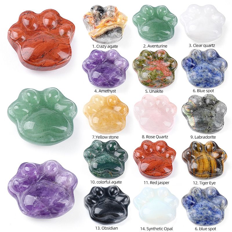 Enfeite de garra de gato de cristal natural DIY micro-paisagem não porosa esculpindo pedras preciosas ágata garra de gatinho decorativo gato garra de cristal