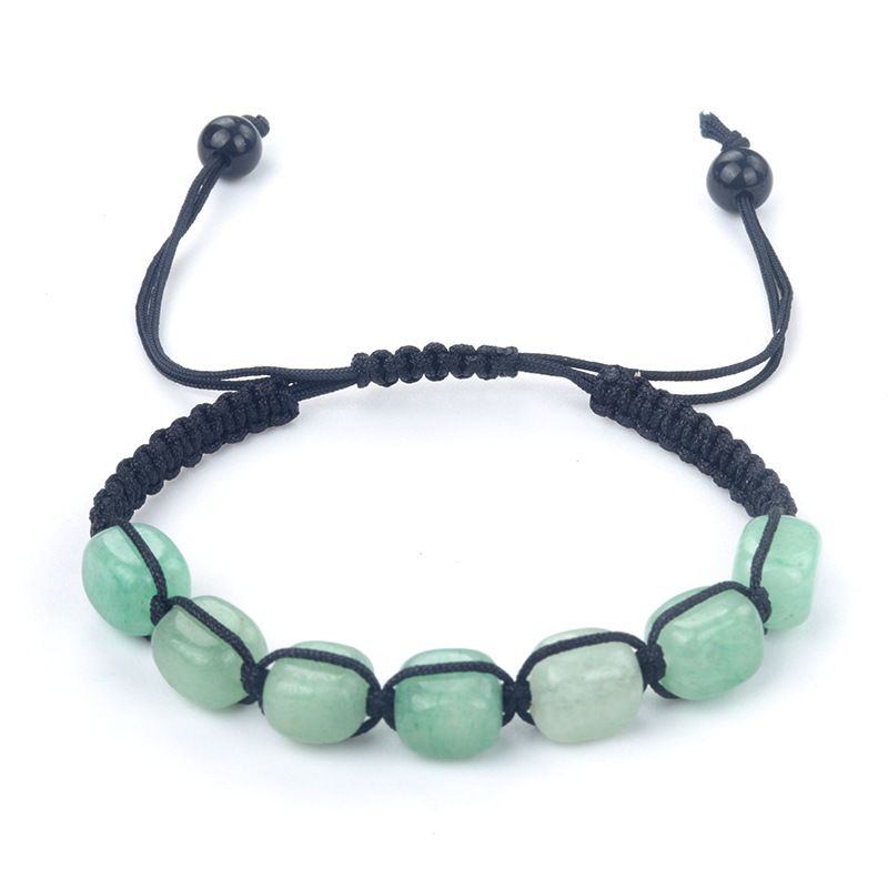 1685-Pó de cristal tigre olho ametista tecido pulseira de pedra de cristal natural chakra yoga jóias
