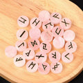 1662-Runes Natural Crystal Agate Luhn Rune Disc Set, Nordic Germanic 25 peças por pacote