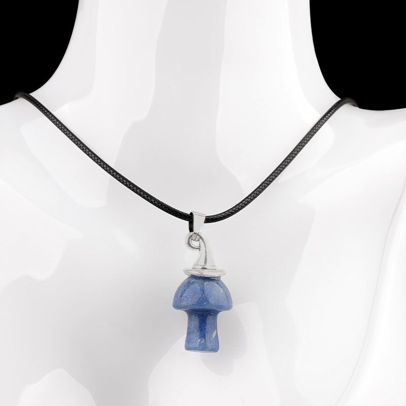 Pingente De Cogumelo De Chapéu De Bruxa De Cristal Natural