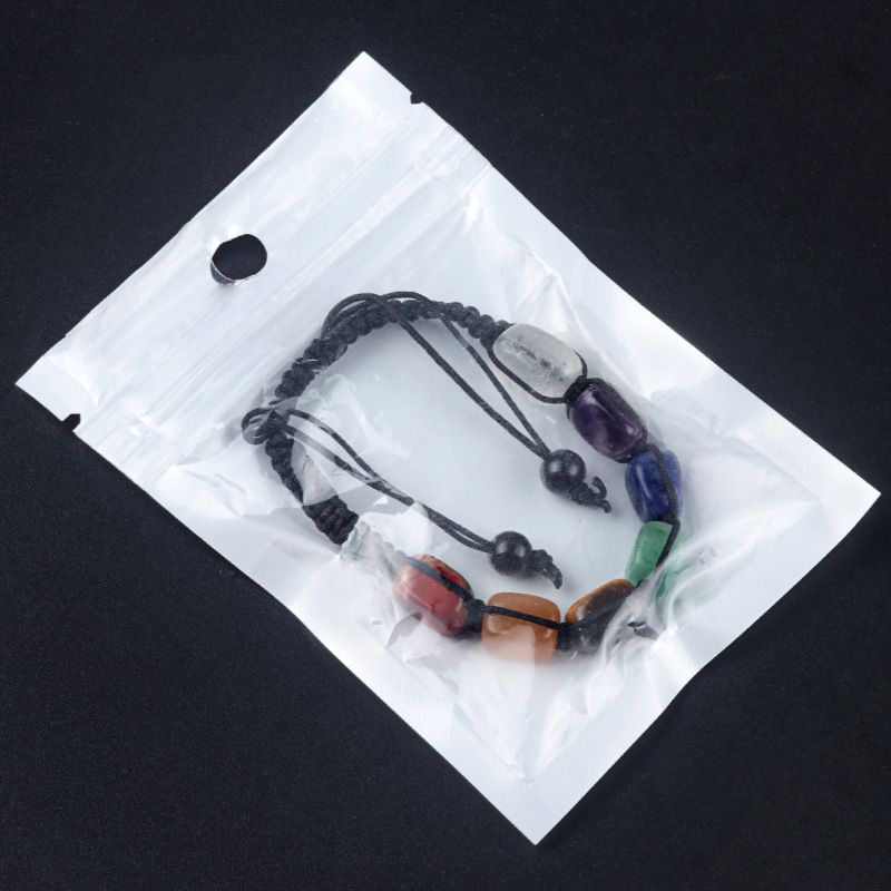 1652-Pulseira de chakra sete veias pulseira de pedra tecida chakra pulseira de jóias de ioga de cristal natural