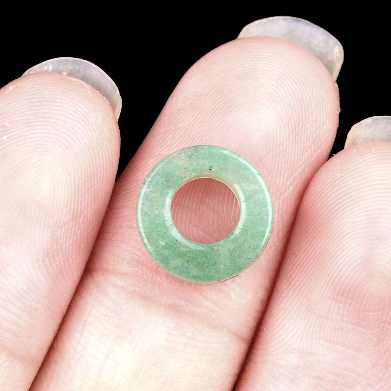 2053-Pedra de cristal natural ágata círculo oco contas soltas Pingente DIY colar pulseira acessórios contas