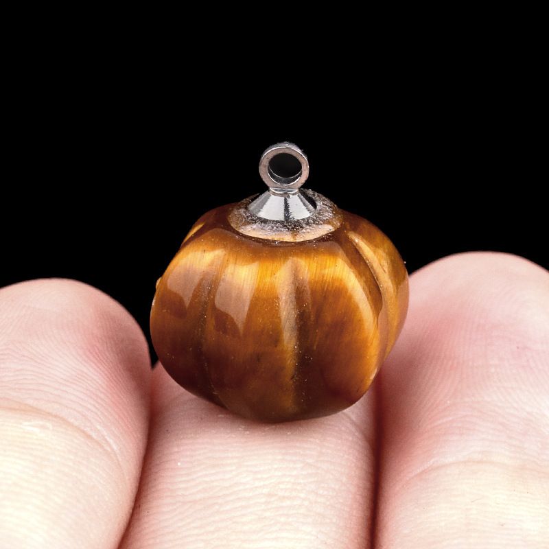 1639-10X13mm pingente de abóbora, meia pedra do tesouro de ágata de cristal abóbora gravada DIY material de jóias