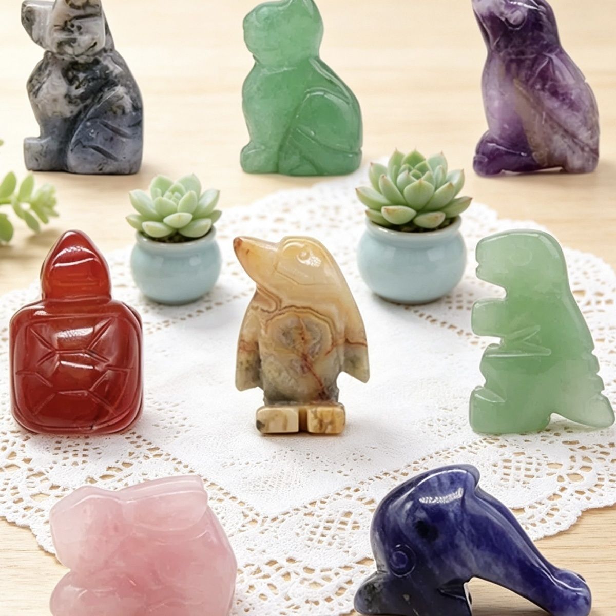 1577 um 1in escultura animal pequeno cristal natural ágata pedra coelho cachorro pinguim gato tartaruga pássaro dinossauro