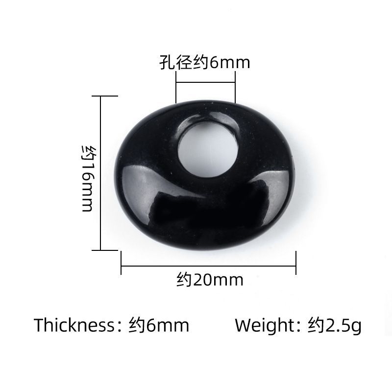 1763-16X20mm ágata preta borda buraco grande anel pingente brincos DIY colar jóias acessórios material