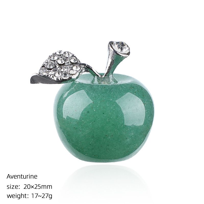 25Mm maçã de cristal natural transfronteiriça Véspera de Natal Presente de Natal enfeite de decoração de casa jade ágata maçã