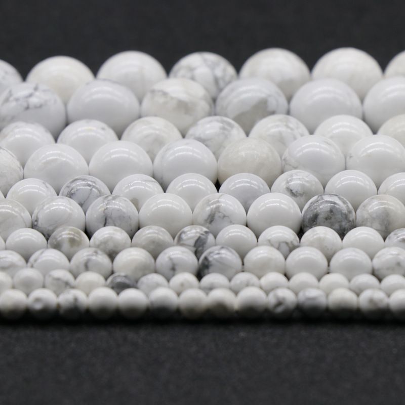 220-Howlite White Pine Miçangas Redondas Grânulos Soltos 4-12mmdiy Pedra Frisada Acessórios Jóias Atacado Pedra Natural