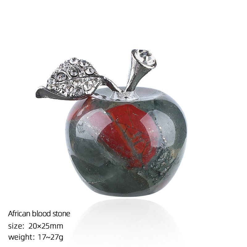 25Mm maçã de cristal natural transfronteiriça Véspera de Natal Presente de Natal enfeite de decoração de casa jade ágata maçã