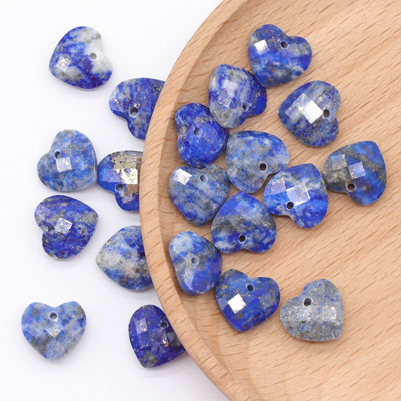 1591 um pingente de amor de corte de 12mm, pedra de cristal natural em forma de coração pulseira DIY acessórios de jóias