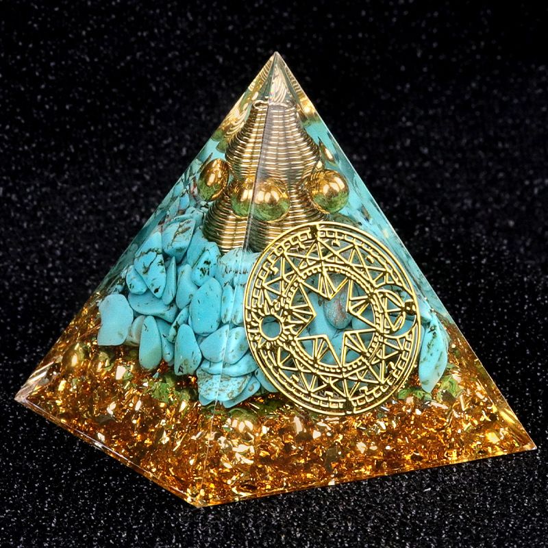 Nova resina de cascalho pirâmide de 5cm Artesanato epóxi ornamentos para casa