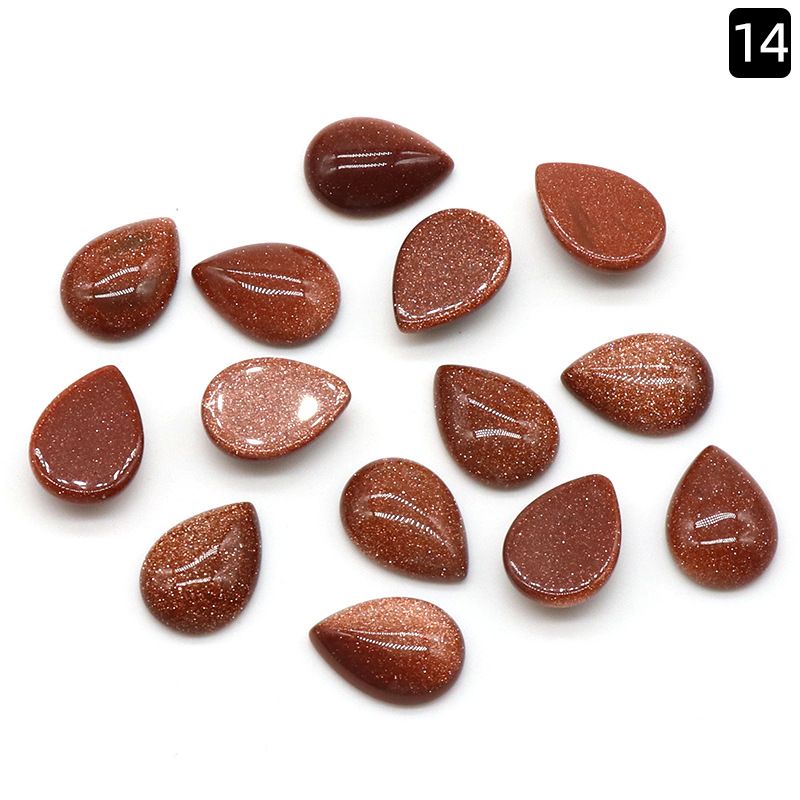 Face de anel em forma de gota d'água 1227-13X18, joias geométricas simples curvas de cristal natural embutidas com acessórios de pedra solta