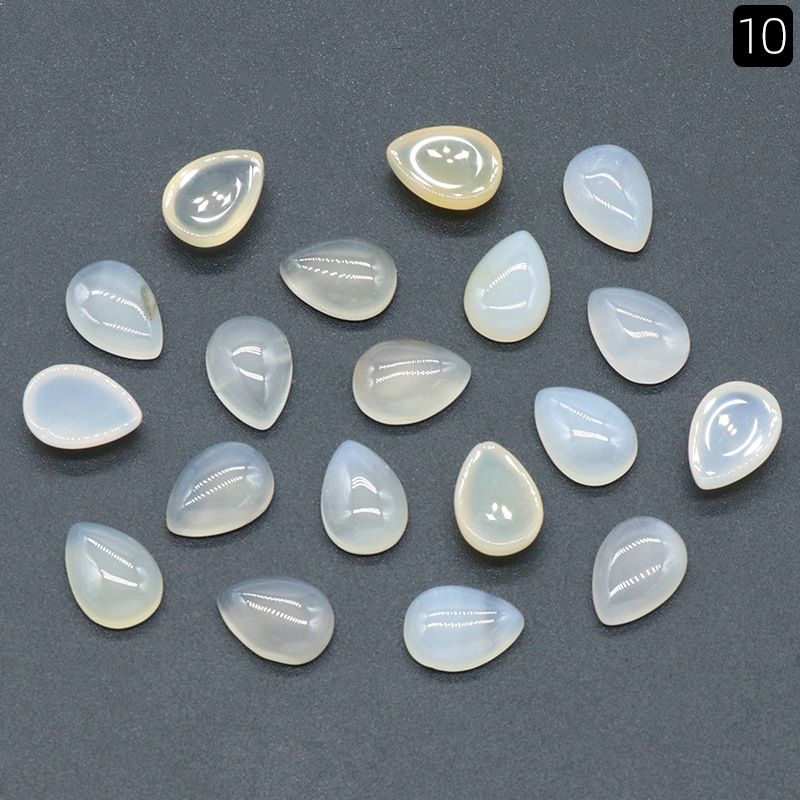 Superfície de anel de gota de água de 1476-10X14mm, cristal natural única superfície curva geométrica DIY jóias incrustadas com acessórios de pedra solta